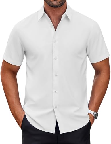 COOFANDY Mens Wrinkle Free Business Dress Shirts Short...