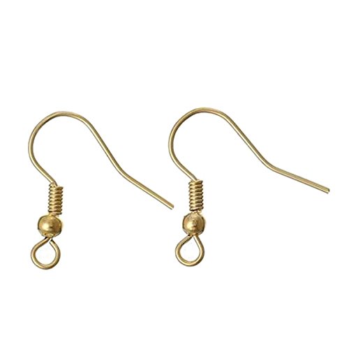 LOT DE 150 CROCHETS SUPPORTS BOUCLES D'OREILLES METAL DORE 18 mm - LIVRAISON GRATUITE - CREATION BIJOUX PERLES Cover