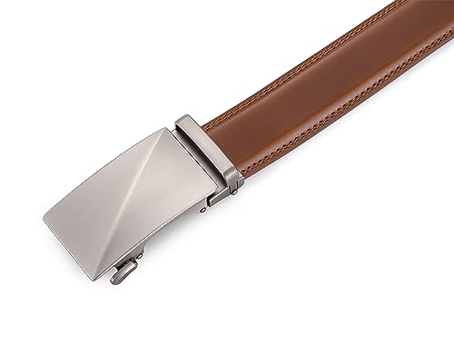Image of Lingli Men's Belt,Ratchet Dress Belt with Automatic Buckle Brown /Black-Trim to Fit-35mm wide