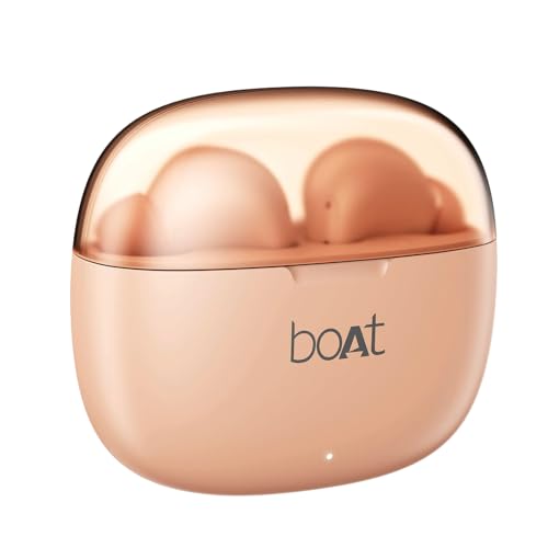 Image of boAt Airdopes 212, 50H Battery, ENx Tech, Beast Mode, ASAP Charge, Bluetooth Earbuds, TWS Ear Buds Wireless Earphones with mic (Peach Blush)