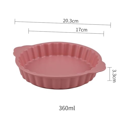 Naczynia do pieczenia Kreatywna okrągła ceramiczna płyta do pieczenia o pojemności 360 ml z podwójnym uchem(Pink)