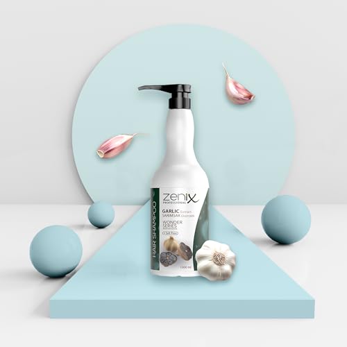 Zenix Garlic Hair Care Shampoo 1000ml | Haar-Shampoo mit Knoblauch Extract | Intensiv reparierende Haarkur | Salzfreies Haarpflege Frauen & Männer strapaziertes-Haar | Sarimsak Sampuan