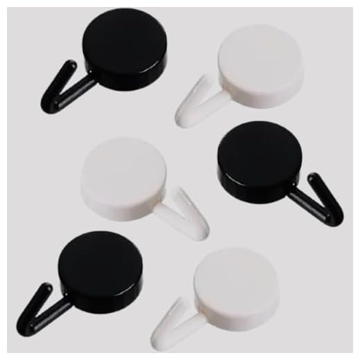 Ganchos Adesivos Preto e Branco, Multiuso, Sem furos - Kit com 10 unidades
