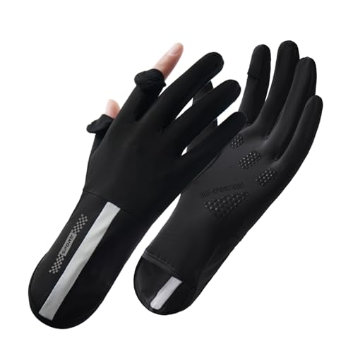 apaepr UV Protection Gloves for Women Full Finger Sun Gloves UPF 50+ Driving & Cycling Gloves Lightweight Touchscreen Breathable Non-Slip for Outdoor Activities (Black One Size)