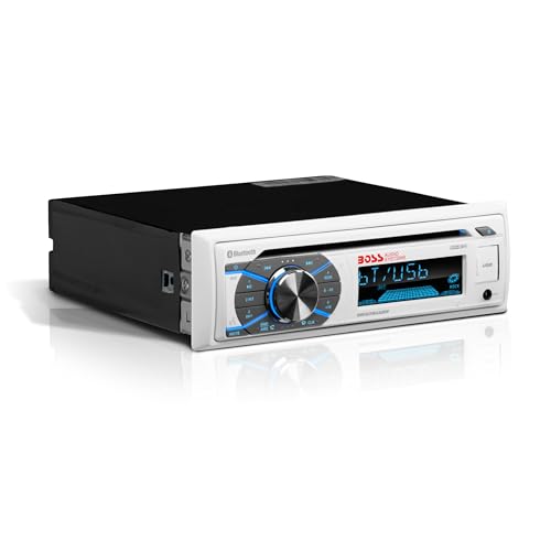 BOSS AUDIO MR508UABW Bluetooth, Single-Din, Marine, MP3, CD, AM/FM Receiver by BOSS Audio