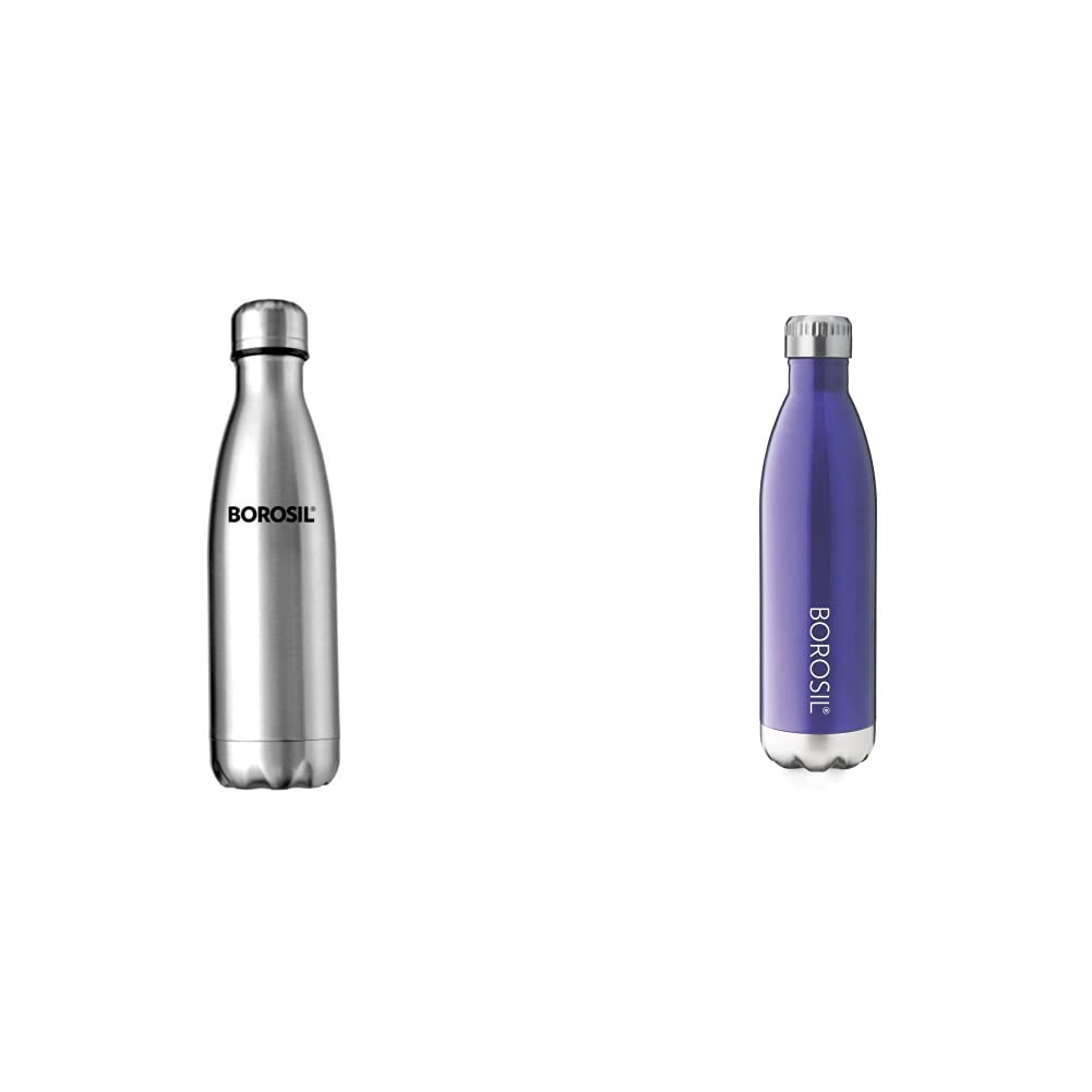 Borosil - Stainless Steel Hydra Bolt - Vacuum Insulated Flask Water Bottle, 750ML + Borosil Stainless Steel Trans Bolt - Vacuum Insulated Flask Water Bottle, Blue, 500ML (B09H5KHR2L) Amazon Price History, Amazon Price Tracker