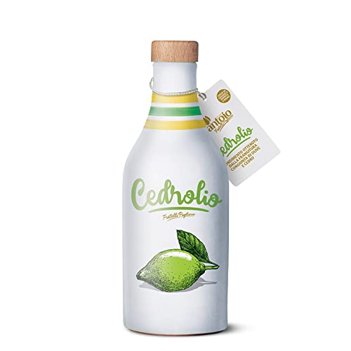 Cedrolio olio extra vergine di oliva aromatizzato al cedro in orcio in ceramica da 25 cl Decoro Nature Prodotto e confezionato direttamente dal Frantoio F.lli Pugliese.