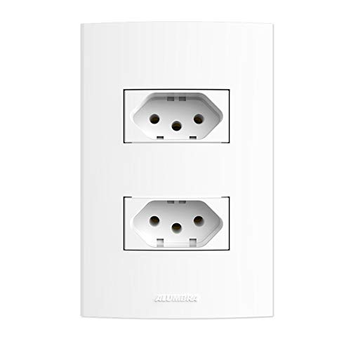 Amazon.com.br: Conjunto 2 Tomadas 2P+T com Placa 4X2, Alumbra, Inova Pro 85057, Branco