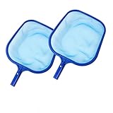 Das blaue flache Schwimmbad-Wassernetz ist langlebig und korrosionsbeständig und kann Blätter und Schmutz effektiv retten und das Schwimmbad reinigen. (2 Stück)