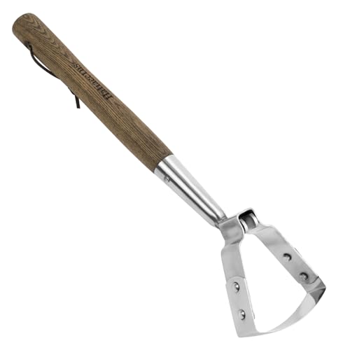 Haliaeetus Scuffle Hoe 16.8 Stirrup Hoe for Weeding Precisely in Raised Bed Stainless Steel Action Hoe for Weeding in Push-Pull Motion Hula Hoe with Compact Size for Weeding in Between Plants