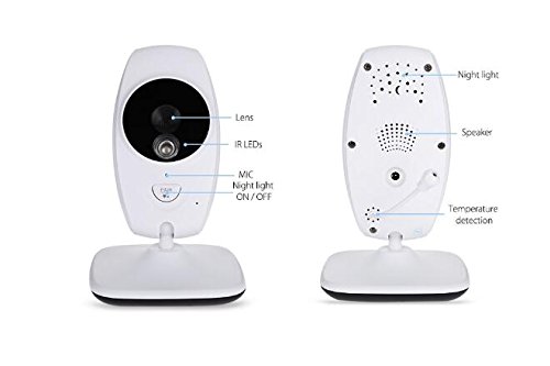 BW Moniteur de bébé sans fil - 7 pouces Babyfoon Caméra sans fil Vidéo Bébé Moniteur de vision nocturne Capteur de température Interphone berceuse Double Way Audio Play Chansons (Dual Cameras)