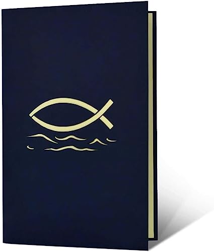 Diese-Klappkarten Kommunionkarte|Konfirmationskarte|3D Karte zur Kommunion Konfirmation Firmung| Glückwunschkarte zur Erstkommunion|Christliche Karte blau mit Fisch, C20