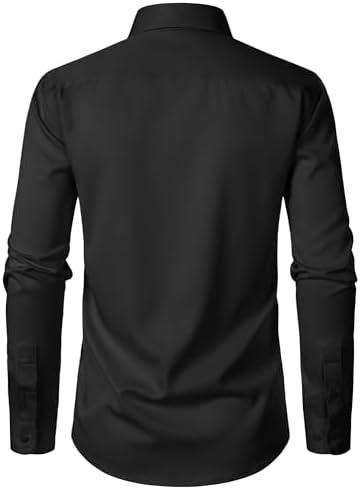 ZEROYAA Men's Wrinkle Free Long Sleeve Dress Shirt Business Casual Modern Slim Fit Button Down Shirts for Wedding and Office