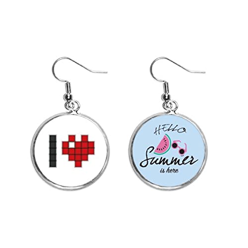 Pendientes de sandía pixel de I Love Valentine el regalo estival