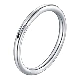 BodyJ4You 18G (8mm) Silvertone Nose Hoop Clicker Surgical Steel Seamless Hinged Septum Helix Earring Piercing Ring