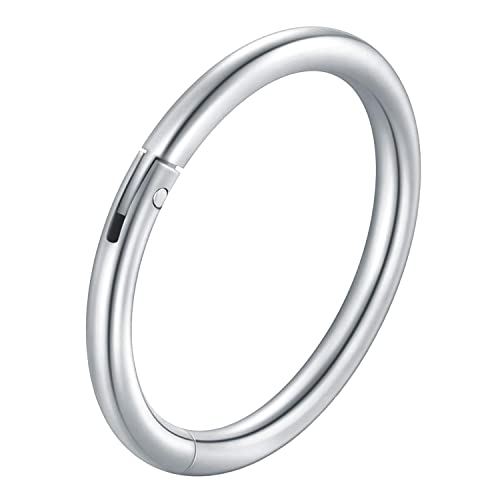 BodyJ4You Piercing Ring Hinged Segment Clicker 18G Hoop Earrings 8mm Surgical Steel Tragus Nose Daith Ear