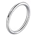 BodyJ4You 18G (8mm) Silvertone Nose Hoop Clicker Surgical Steel Seamless Hinged Septum Helix Earring Piercing Ring
