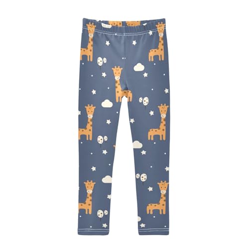 Giraffe Balloon Girls Leggings,Workout Leggings for Girls Toddler Athletic Legging Size for 3-10T