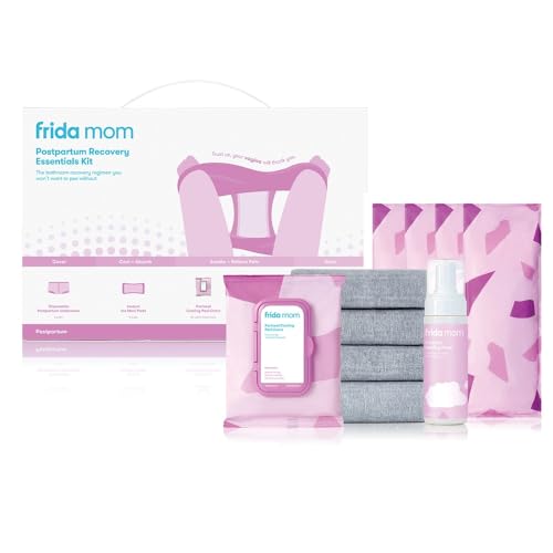 Image of Frida Mom Postpartum Recovery Essentials Kit | Disposable Underwear, Ice Maxi Absorbency Pads, Cooling Witch Hazel Medicated Pad Liners, Perineal Medicated Healing Foam (11 Piece Set)