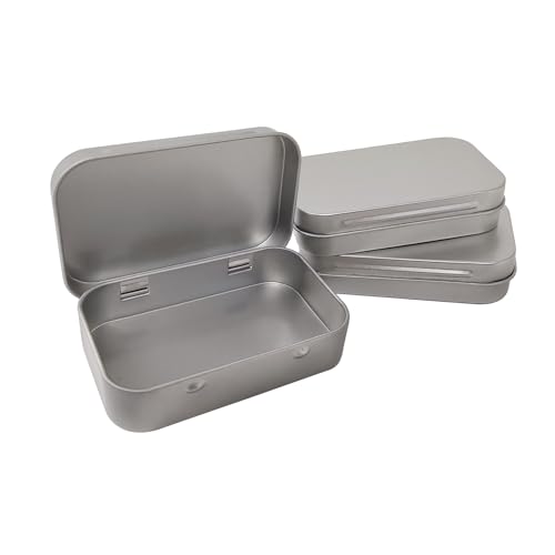 3 PC-Aventik Metal Rectangular Hinged Tins Box with Lid Portable Boxes Organizer Container Storage for Gift Jewelry Pen Candy Craft Cookie (S)