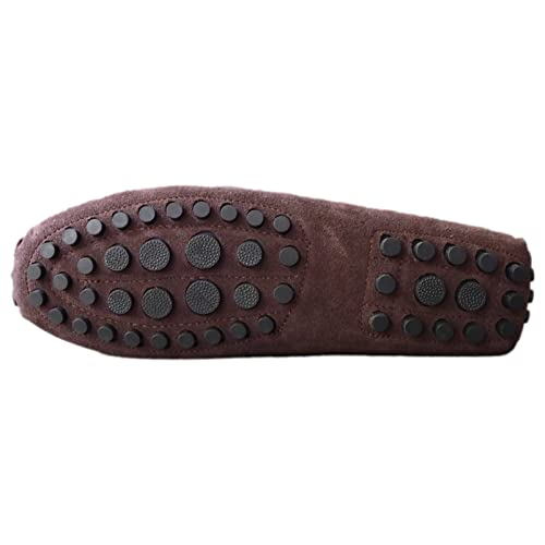 Image of ANUFER Men's Suede Leather Penny Loafers Comfort Driving Shoes Moccasin Slippers