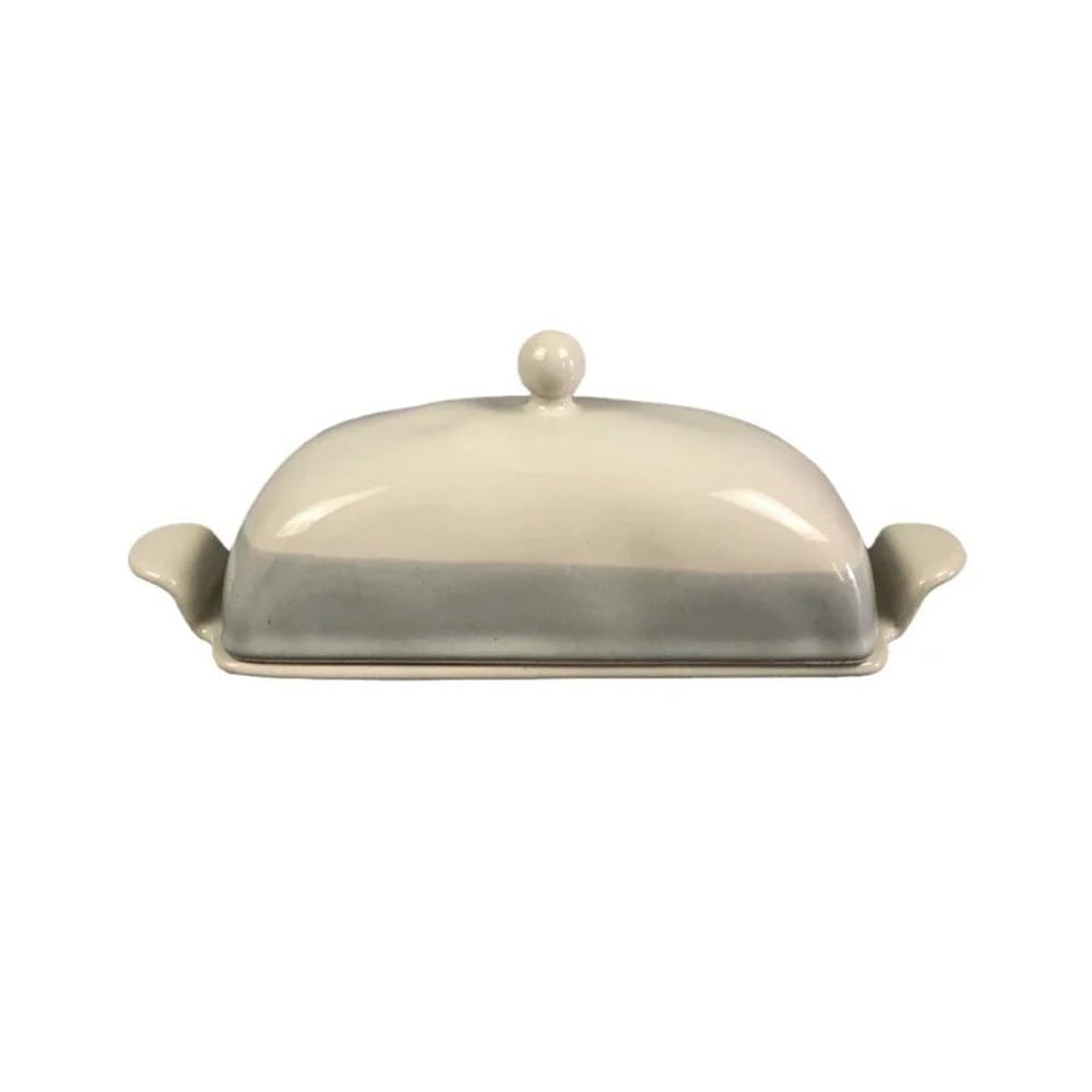 Zyyanshop One Color Butter Dish Ceramic Butter Box With Lid For Restaurant Crisper Tableware