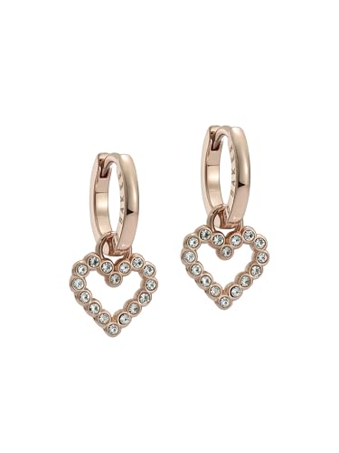 Ted Baker Amora Crystal Halo Heart Huggie Earrings For Women (Rose Gold/Crystal)