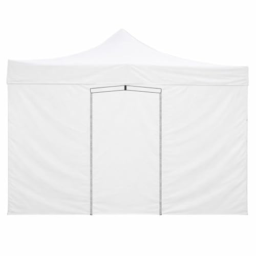 Housse latérale imperméable blanche 2x2m avec porte enroulable pour tonnelle