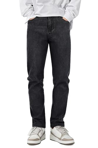 Mens Slim Fit Jeans Stretch Grey Denim Pants for Men Slim Leg 35x30