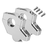 Rehausseurs de guidon for motos Suzuki Bandit GSF250, 400, 600, 650, 750, 1200 et 1250 (kit de fixation par collier).(Silver)