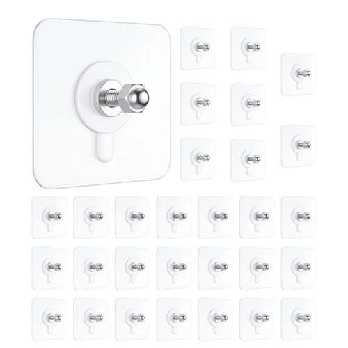 Image of DALUCI 30 Pcs Self Adhesive Wall Hooks for Hanging | Heavy Duty Adhesive Hooks for Wall | Screw Nail Free Sticky Hooks for Wall Heavy Items Without Drilling | Transparent Wall Hanger Hook (Pack of 30)