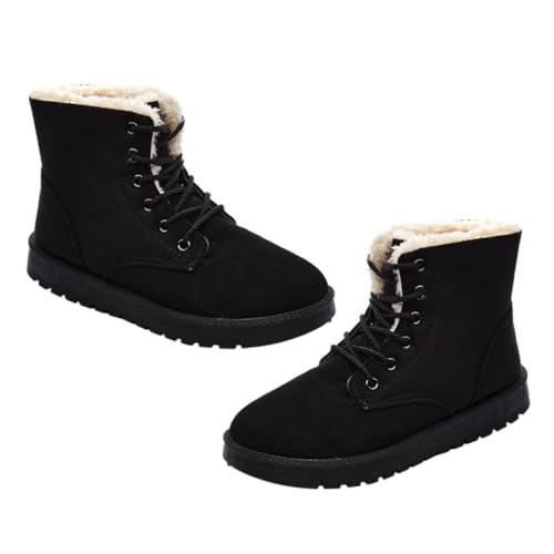 Holibanna 1 Par botas de nieve cortas tobillo botas para mujer elegante medias escarpines mujer snow boots botas calientes botas de nieve aire libre Material de la : Caucho Black