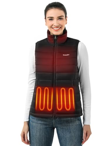 crazykr Heated Vest, Heating Vests for Women,Black Lightweight Insulated Electric