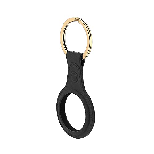 ProElife Étui de protection avec porte-clés pour Airtags Apple 2021, doux au toucher, en TPU, anti-rayures, anti-perte, lavable et réutilisable (Noir) Cover