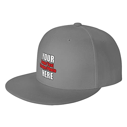 Custom Hats for Men Design Your Own Logo Photo Name Text Personalized Adjustable Womens Baseball Caps,Gray