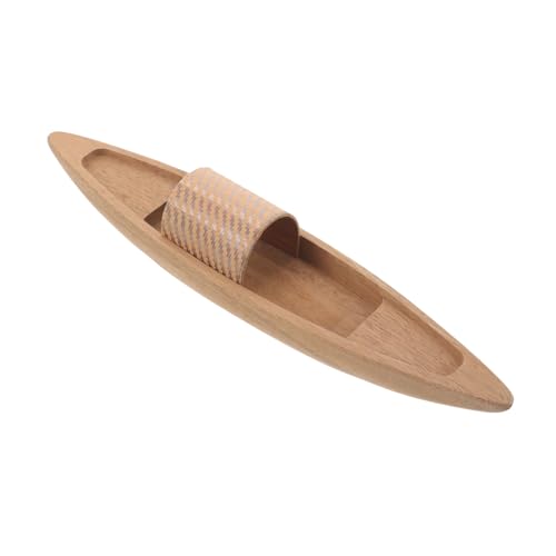 Natural Wooden Boat Model Miniature Boat Decor Sturdy Craft Compact Nautical Decoration for Home Office Design with Fine Workmanship