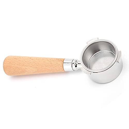Coffee Machine Handle, Easy to Clean Lightweight Coffee Portafilter for Coffee Shop for Home for Bar(51mm Beech)