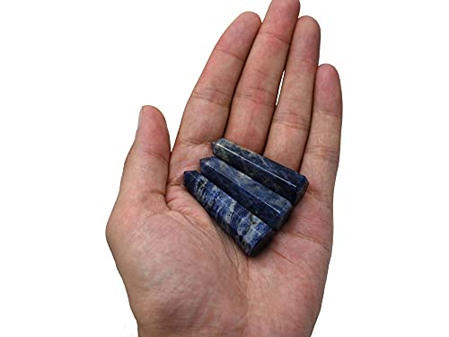 Image of Amazing Gemstone Sodalite Crystal Towers - Natural Healing Crystal Point Obelisk for Reiki Healing and Crystal Grid (2 inch to 3 inch Inch)