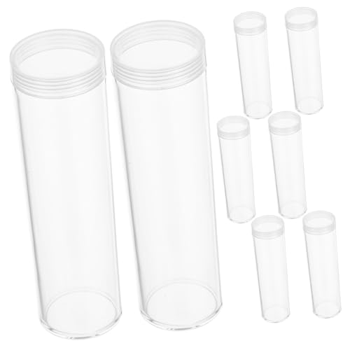 Tubo para monedas Cabilock: pack de 8 estuches transparentes antideslizantes