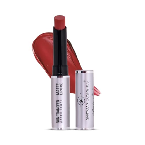 Image of Shryoan Non Transfer 24 Hours Matte Waterproof | Smudge Proof Lipstick | PRYZM shade, Sulphate-Free, with Honey for Combination Skin | Full Coverage Crayon, Daily Care | 3.5 Grams (Pack of 1)