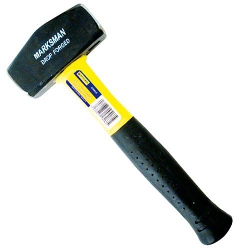 3Lb Drop Forged Stoning Hammer - Short Handle, Comfort Grip, Fibreglass Rubber | Strong, Robust Builders Constructors, Hand Tool | Durable, Long Lasting | Multi Purpose