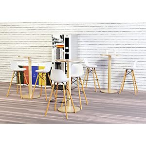 Meet By Paperflow - Sgabello Basso Skoll Gambe Faggio Seduta Bianca - 4