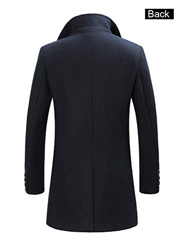 Image of FTCayanz Men's Wool Trench Coat Winter Slim Fit Business Top Coat Single Breasted Overcoat