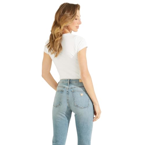 GUESS Women's Short Sleeve Embellished Logo R3 Tee2