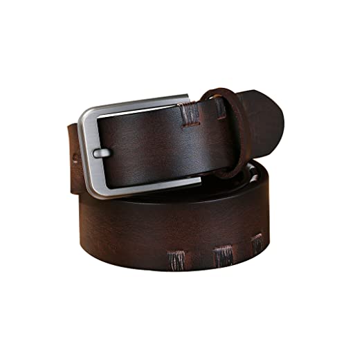 Sress Belts Business Men's Belt Leather Belt Handmade Cowhide Casual Pin Buckle Trousers Young and Middle Aged First Layer Cowhide Casual Belts
