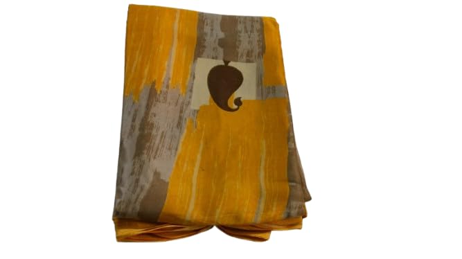 SAREES (WITHOUT BLOUSE) (MULTICOLOUR-YELLOW/LIGHT BROWN )-image-47