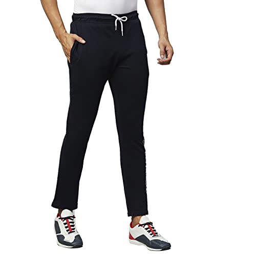 Image of Hubberholme Men's Slim Fit All Season Wear Cotton Track Pants - Trackpant with Drawstring Elastic Waistband, Lower for Jogging, Gym, Sports & Dailywear