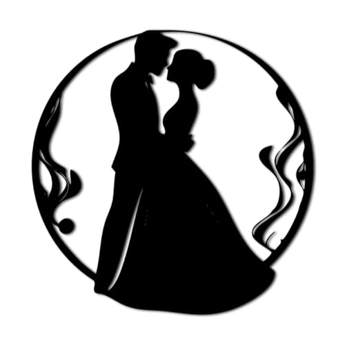 Romantic Couple Silhouette Metal Wall Art Metal Outdoor Decor Modern
