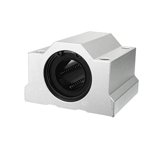 COMOK Silver Tone 25mm Inner Diameter Aluminium Alloy Linear Ball Roller Bearing Sliding Block
