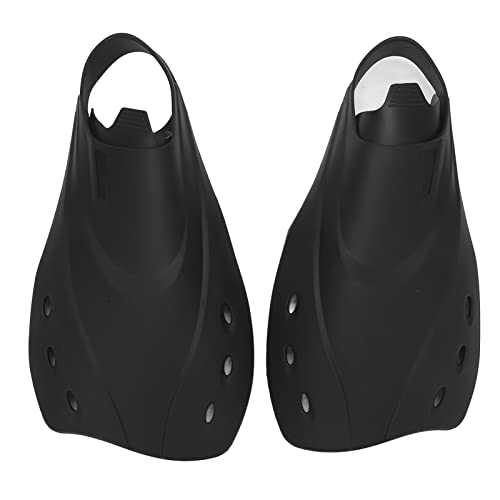 2Pcs Short Fins, Short Diving Fins, Short Swimming Fins, Smoother Edges Drain Hole Design Moderate Softness Adjustable TPR Swimming Fins for Diving